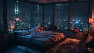 Heavy Rain in City Bedroom 🌧 | Thunder & Distant Storm for Deep Sleep (2.5 Hours)