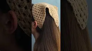 Crochet Bandana Hair Scarf | Aesthetic Bandana | Granny Square Triangle Bandana