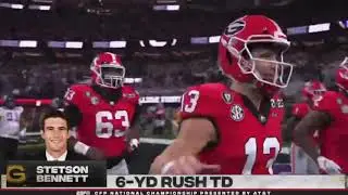 Stetson Bennett 6 Yard Touchdown Run | TCU vs Georgia | 2023 National Championship