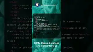 Be a Strong, Emphasis and Horizontal tags using for HTML #html #htmlcssandjavascript