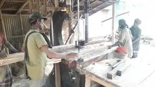 Repair the Saw blade & Cut Long & Big Tree|| Rural Sawmill Daily Activities for Cut the Tree