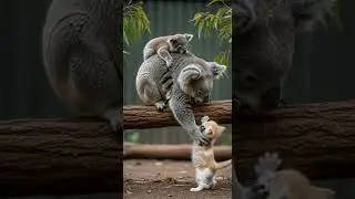 Koala Mom Rushes to Comfort the Lonely Kitten Heartwarming Rescue #animals #cute #wildlife