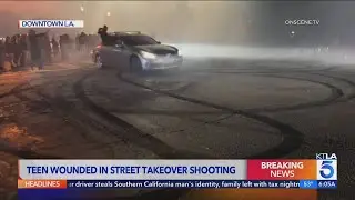Teen&nbsp;hospitalized&nbsp;after gunfire erupts at downtown&nbsp;L.A. street&nbsp;takeover&nbsp;