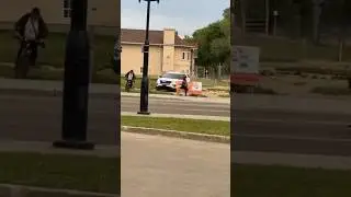 Man on a bicycle juking out Edmonton police