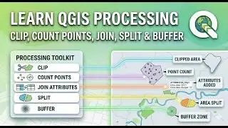07 Learn QGIS Processing: Clip, Count Points, Join Attributes, Split & Buffer