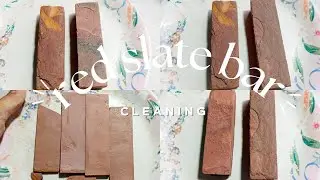 dark red slate bar wet after dry cleaning video//red slate bar cleaning video//#scraping#slatepencil