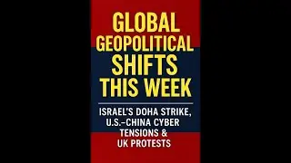 Global Geopolitical Shifts This Week | Israel&rsquo;s Doha Strike, U.S.&ndash;China Cyber Tensions & UK Protests