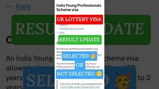 UK Lottery Visa 2025 Result Update | #youthmobilityvisa #ukvisa #viralshort #shorts #viral