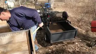 Compost sifting with my new rotary compost sifting screen.  Composting made easy!