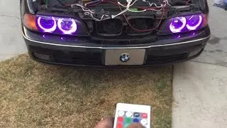КАК УСТАНОВИТЬ разноцветные ангельские глазки Halo Rings LED RGB на BMW 5 серии 3 серии E39 528I 328I M5 M3