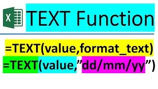 TEXT Function in Excel#Excel TEXT Function#How to use TEXT Function in Excel#TEXT Function in Excel