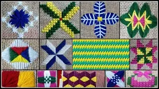 আসন সেলাই - ফুলের নকশা |Ason Selai for Beginners |Cross Stitch Flower Design |Sitting Mat Embroidery