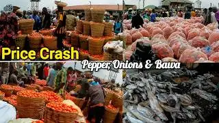 Fresh Pepper, Bawa & Onions Prices Finally Crash In  Mile 12 Market + Hake Fish Carton Price