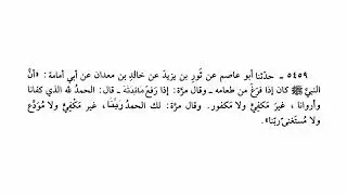 الحديث رقم 5459 الحمد لله الذي كفانا وأروانا غير مكفي ولا مكفور | صحيح البخاري