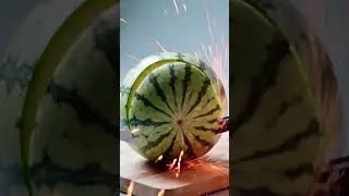 Robotic Fruit ASMR 🔧 Knife Slice Through ELECTRONIC Pulp #OddlySatisfying #DigitalArt#CGI