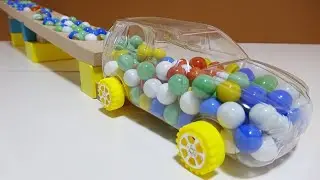 Rainbow Speedway Madness 🌈 ASMR Marble Run vs Mega Dump Truck Battle!