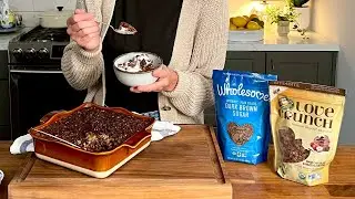 Baked Oatmeal with Dark Chocolate, Hazelnuts and Chia Seeds