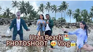Uran beach 🏖️full vlog😱#beach #minigoa #navimumbai #vlog #photoshoot #uran #beachvibes #current 