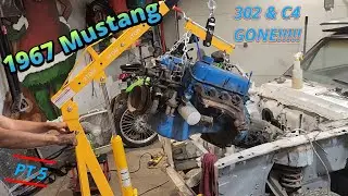 Ripping the Engine & Trans Out of a 1967 Mustang | Classic Rebuild Project