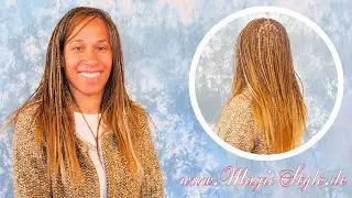 Bosede: Mix aus Micro Braids (superfeine Rastaz&ouml;pfe) und Open Braids mit Thermofiberhaar!