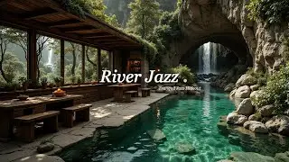 Secret Forest River Jazz Escape | Luxury Nature Bar Ambience, Calm Jazz Music for Deep Relaxation