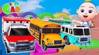 ABC Song | Colorful Cars Slide Song | Kinder Egg Surprise | Little Song Baby