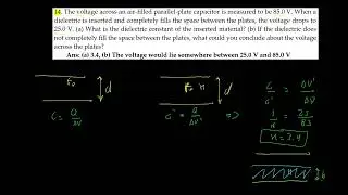 15. Potential difference of a partially filled capacitor with dielectric