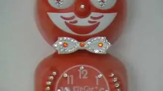 Tabby Orange Jeweled Kit-Cat Clock