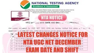 #UGCNET #NTANET NTA NOTICE OF UGC NET DECEMBER 2018 EXAM