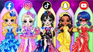What's the BEST Prom Dress Social Media for Elsa, Ladybug & Wednesday? | DIY Fashion Paper Story