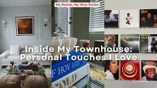 Townhouse Tour, Home Decor | Gallery Wall + Artwork | Powder Room Redesign | Vinyl Wall + Books
