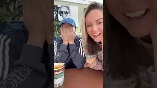 Ollie&rsquo;s reaction to 5 spice Korean noodles 🔥￼ #motherson #reaction #spicyfood #kazzabalks