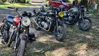 A couple of old triumphs up to Samoeng. (and one not so old) 