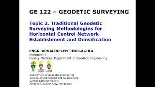 Adjustment of Chain of Quadrilaterals l GE 122 Geodetic Surveying Topic 2 Part 3