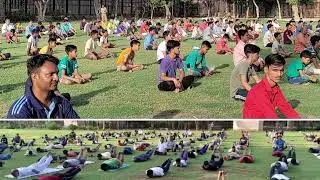 राष्ट्रीय स्वयंसेवक संघ ने श्रीकृष्ण जन्मभूमि में किया विश्व योग दिवस का कार्यक्रम