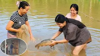 Som and her daughter caught many large fish and installed a new door for the house