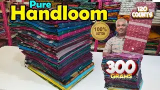 Latest New Arrival 120 Counts Pure Handloom Cotton Full Thread Work Sarees Collection | KLMN f&b |
