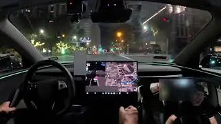 Таймлапс новогодних поездок на Uber с Tesla FSD 14.2.2.2 &mdash; 47 прекрасных людей благополучно добра...