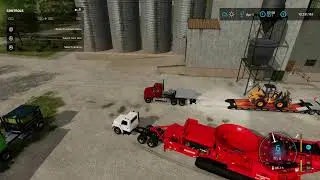 Tub Grinder move and operations. Grinding straw bales for greenhouse heat generator. Goldcrest map.