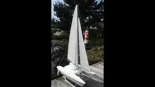 RC Segel Catamaran, Katamaran, SARA  von Monteleone, Vintage, Boot, Schiff