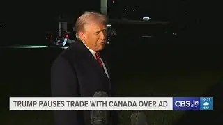 President Trump says he's cancelling all trade negotiations with Canada over ad