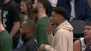 The Bucks bench reaction to Mason Plumlee hitting a lefty jumper 🤣