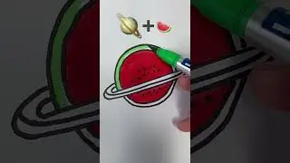 🪐+🍉 = Satisfying Art #art #viral #artwork #shorts #trending #painting #satisfying #sugercrash