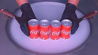 Mini Coca-Cola Ice Cream Rolls | satisfying Coca-Cola Ice Cream Rolls ear to ear 4k mukbang ASMR