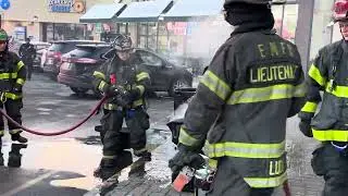 East Meadow F.D. Operating at a Garbage Can Fire!
