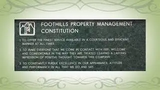 Foothills - CONSTITUTION