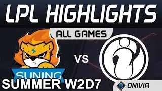 SN vs IG Highlights ALL GAMES LPL Summer Season 2020 W2D7 Suning vs Invictus Gaming by Onivia