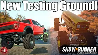 SnowRunner: NEW Testing MAP! Mud, HUGE Jumps, Racetracks, & MORE!!