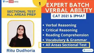 Verbal Ability Sectional Test- All Areas-1 l CAT 2021 l Unacademy CAT l Ritu Dudhoria