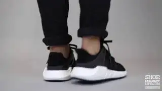Adidas EQT Support 93/17  Black White On feet Video at Exclucity